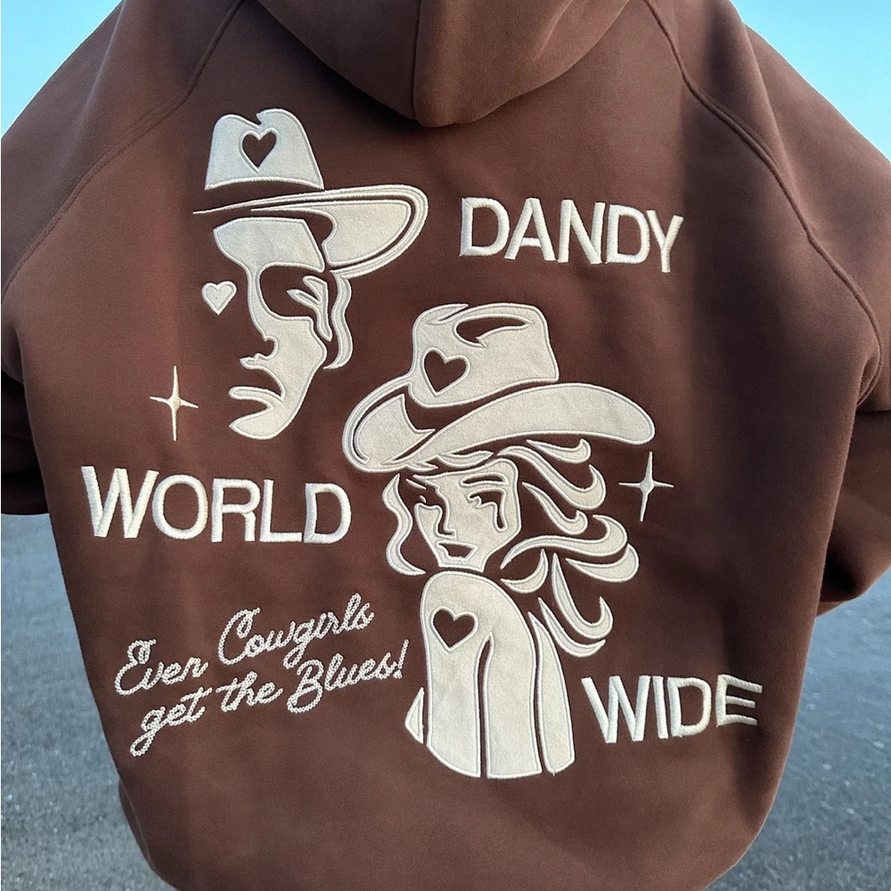 Dandy Worldwide Hoodie "Cowgirl" Oversized Lux Hoodie in Brown